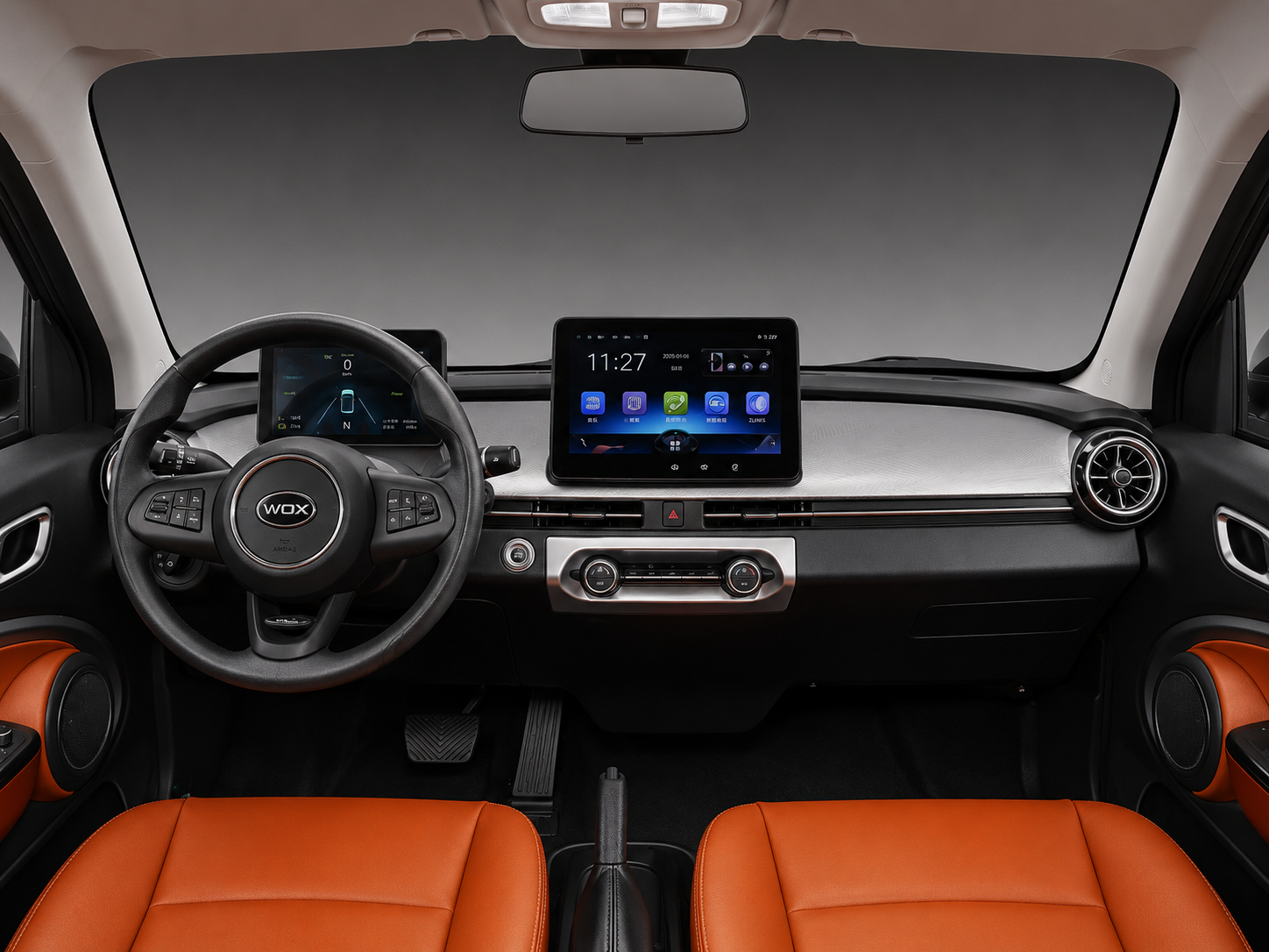 WOX LOOP — full cockpit interior with Terracotta upholstery and WOX steering wheel