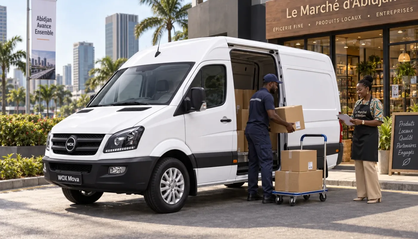 WOX MOVA panel van delivery in urban environment