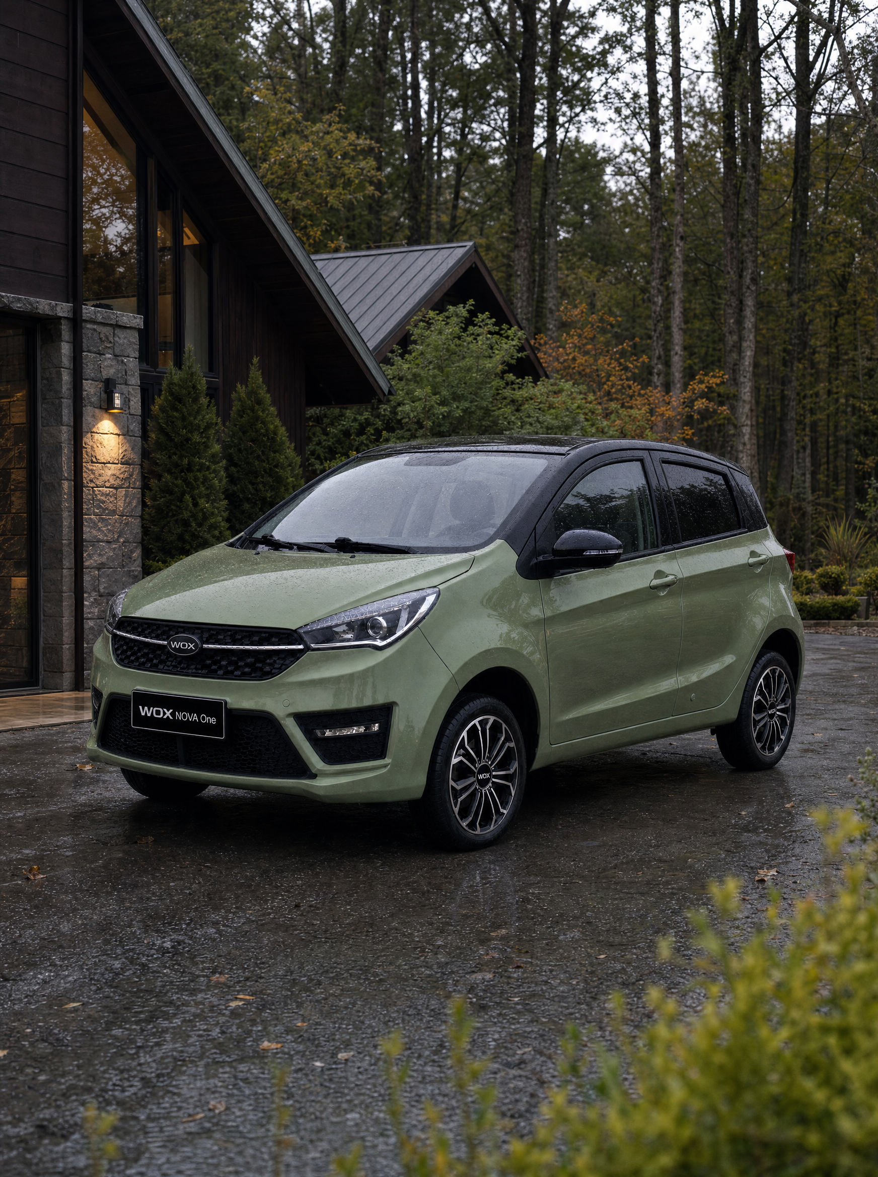 WOX NOVA One Olive Green — parked at forest home