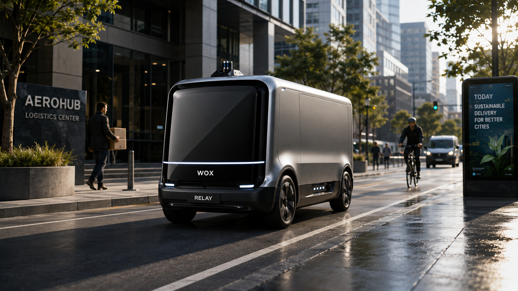WOX Relay autonomous vehicle operating in urban environment