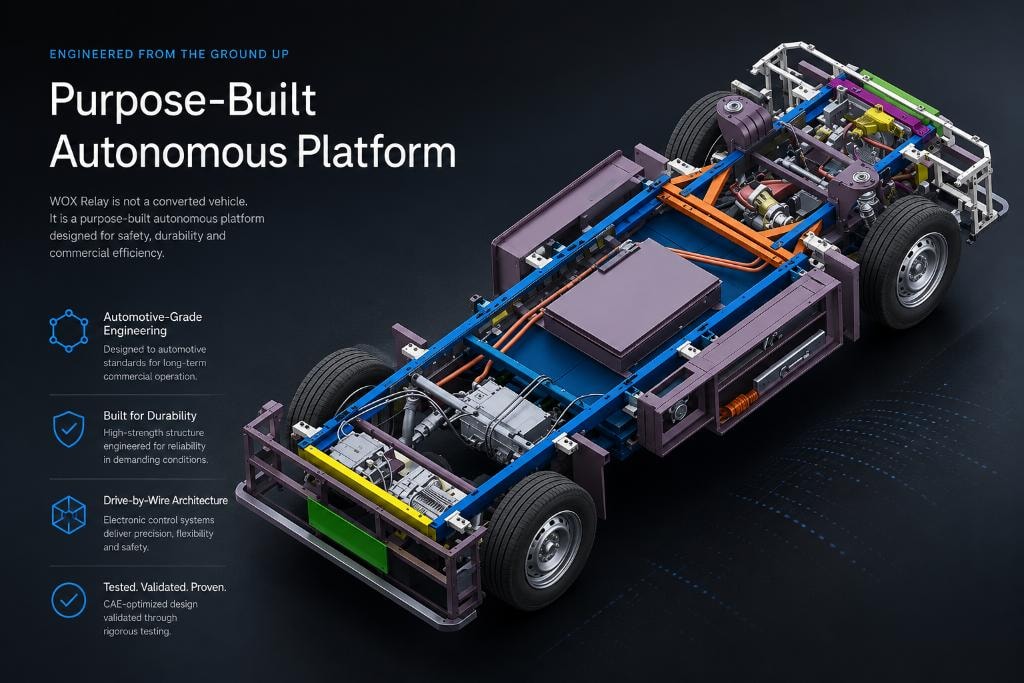WOX Relay purpose-built autonomous platform — chassis engineering overview