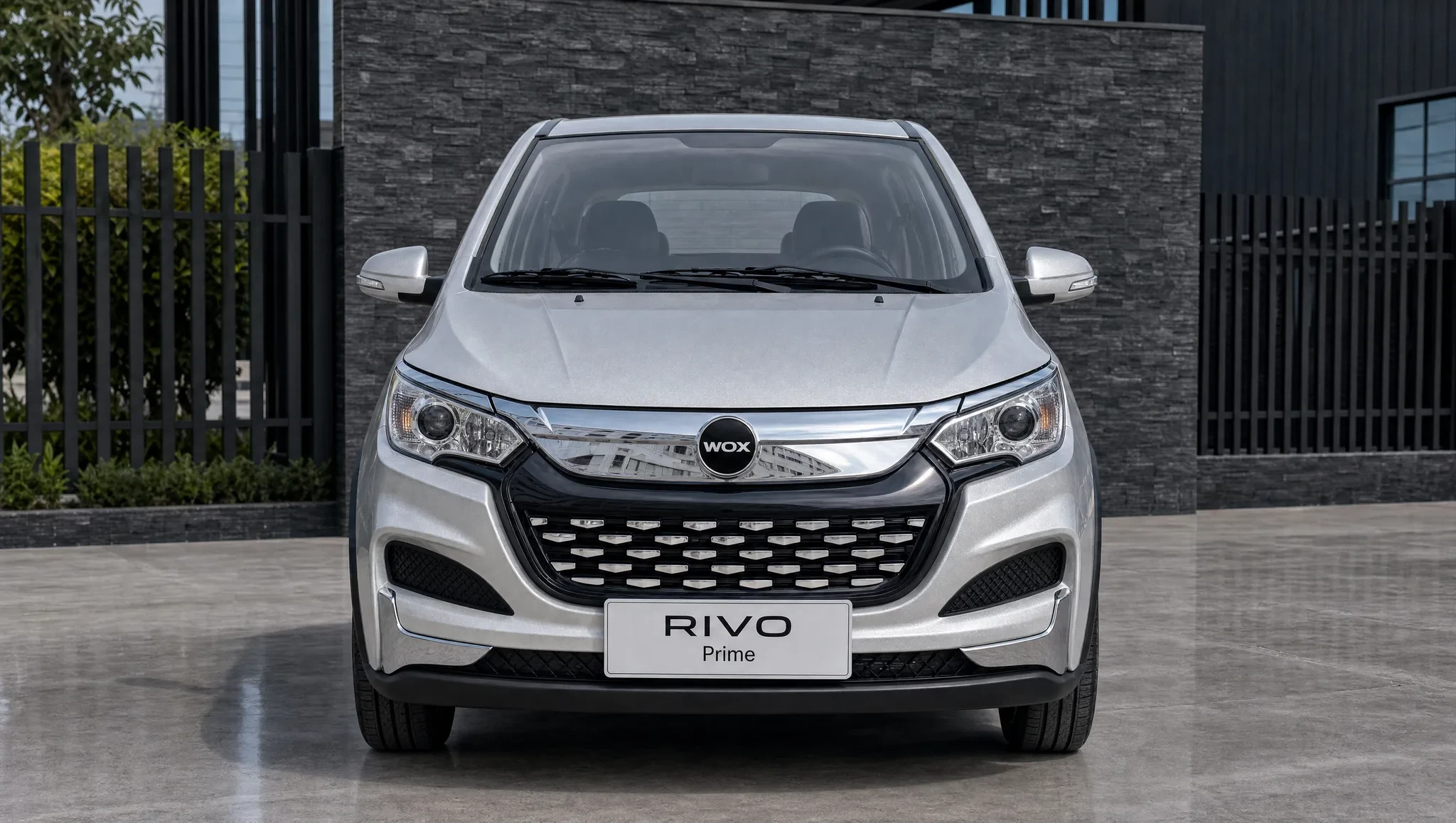 WOX RIVO Prime Silver Grey — front direct view, new bumper design