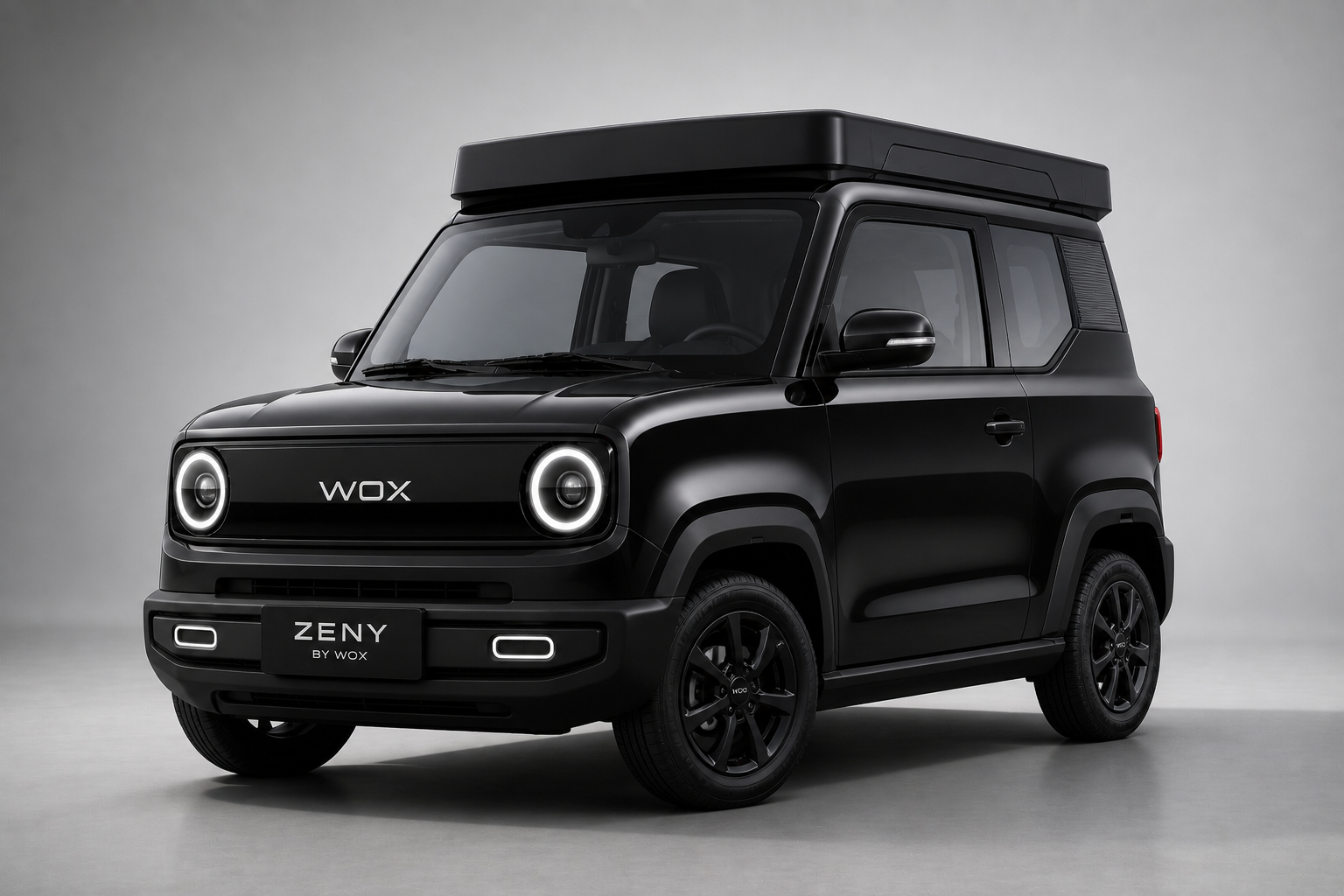 WOX ZENY Midnight Black urban electric vehicle — three-quarter view