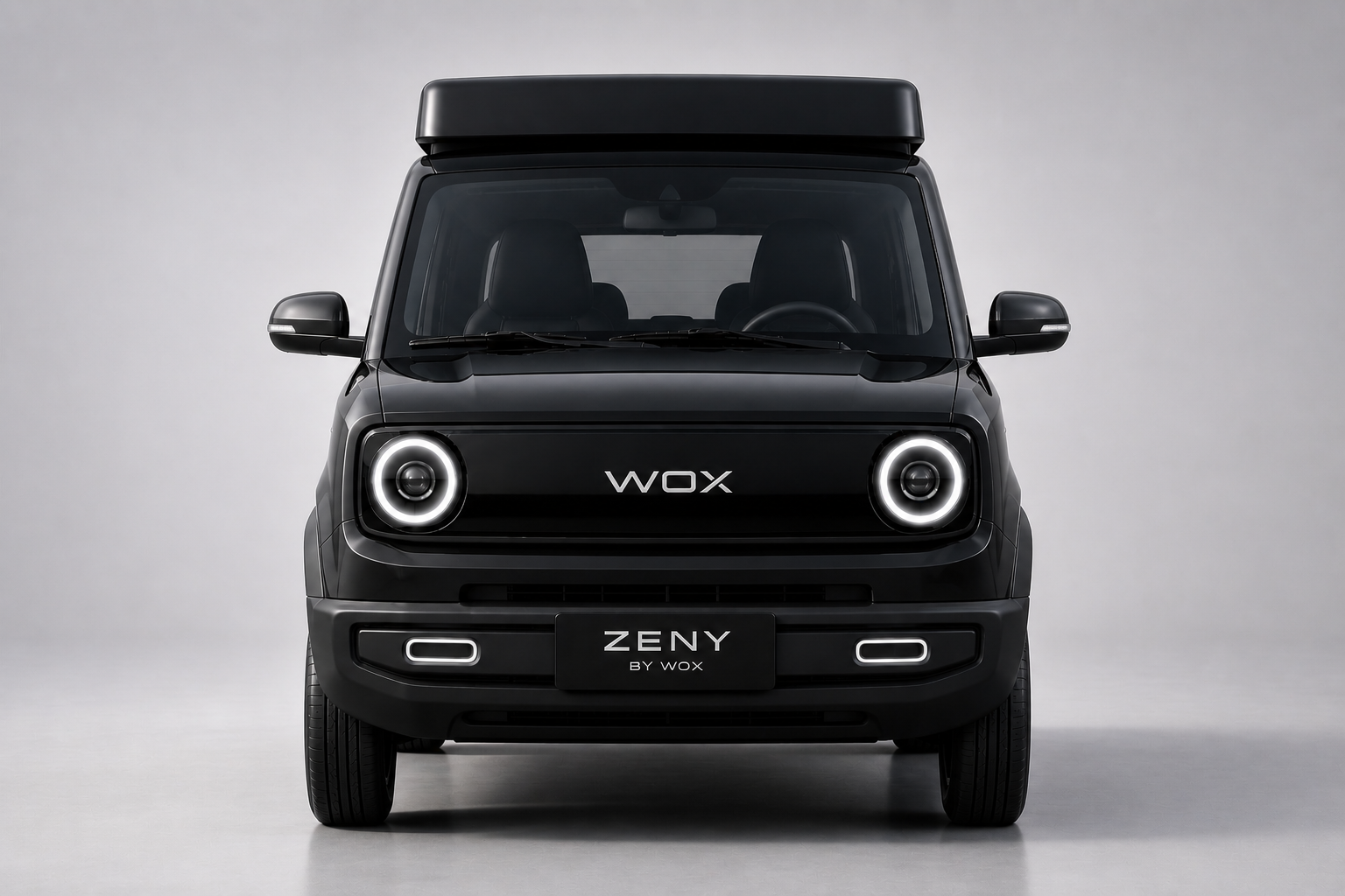 WOX ZENY Midnight Black solar powered car — front view