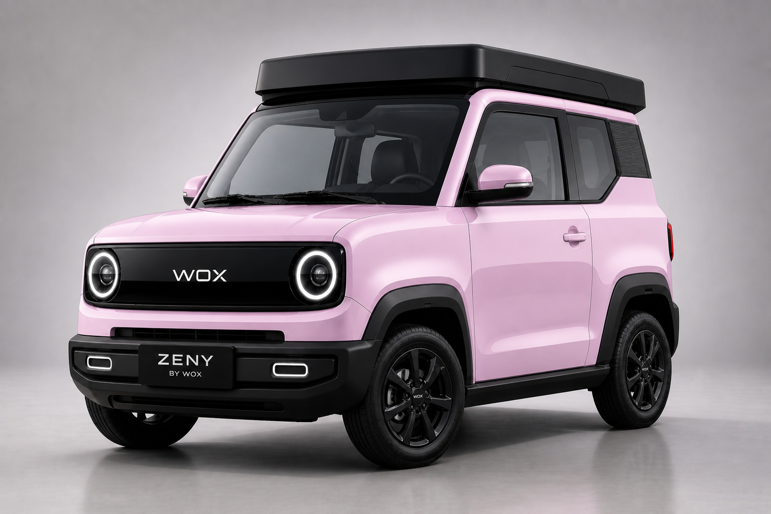 WOX ZENY Blossom Pink compact EV — three-quarter view