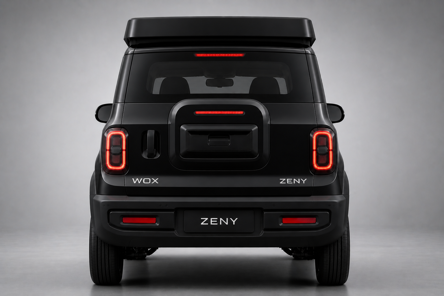 WOX ZENY Midnight Black solar mobility vehicle — rear view